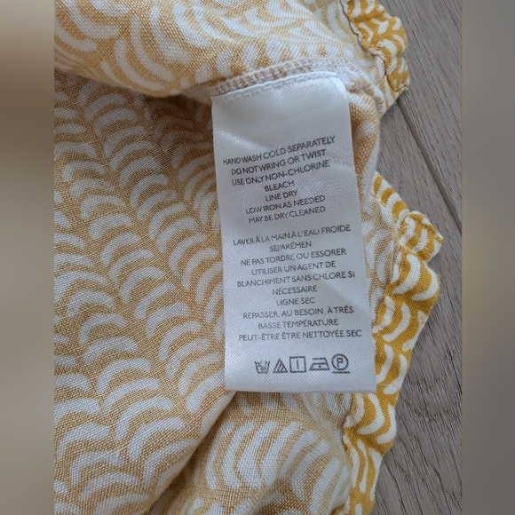 ANTHROPOLOGIE MAEVE CLASSIC SURF SHIRT YELLOW MOTIF FLY AWAY BACK  - Picture 6 of 8